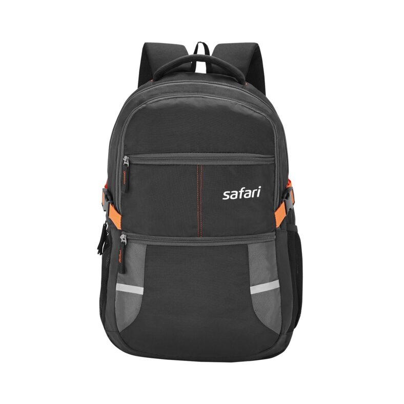 Safari Omega spacious/large laptop backpack with Raincover, college bag, travel bag for men and women, Black,