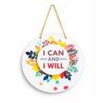 DECORIQUE Wooden Wall Hanging Welcome Sign Decorative Quote Board For Home, Door, Entrance, Hall & Office – Rustic Wall Art & Housewarming Gift Item,25 Cm