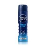 NIVEA Men Fresh Active Deodorant Spray, 150ml | 48 H Active Odour Protection | Long Lasting Smell Deo | Marine Fresh, Lemon and Sandalwood Fragrance | Dermatologically Approved | 150ml