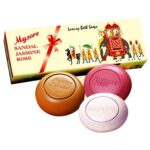 Mysore Sandal Jasmine & Rose Bathing Soap 450g (150g x Pack of 3) | Floral Fragrance | Sandalwood | Moisturising