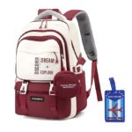 OCEANEVO College Bag for Girls WITH Luggage Tag and Zipper Pouch, School Bag for Girls 12-14 Years, Laptop Bag for Women for Office