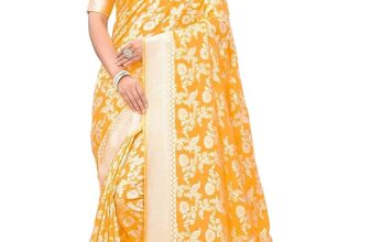 Glory Sarees Women’s Banarasi Artificial Silk Saree With Blouse Piece3.8 3.8 out of 5 stars