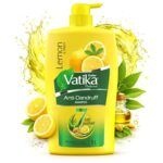 Dabur Vatika Lemon Anti-Dandruff Shampoo – 1 L | Reduces Dandruff from 1st Wash | Moisturises Scalp | Provides Gentle Cleansing, Conditioning