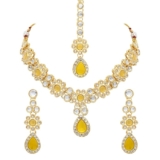 Jewels Gold Plated Traditional Kundan Stone Choker Necklace With Earrings & Maang Tikka Jewellery Set for Women4.1 4.1 out of 5 stars