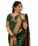 CJ Enterprise Women’s Banarasi Saree Pure Kanjivaram Style Silk Saree With Blouse Piece for Wedding (BS09)3.9 3.9 out of 5 stars