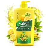 Dabur Vatika Lemon Anti-Dandruff Shampoo – 1 L | Reduces Dandruff from 1st Wash | Moisturises Scalp | Provides Gentle Cleansing, Conditioning