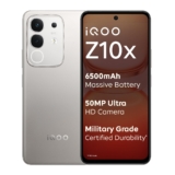 iQOO Z10x 5G (Titanium, 6GB RAM, 128GB Storage) | 6500 mAh Large Capacity Battery | Dimensity